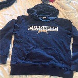 NFL Team Apparel Navy Hoodie with Light Blue Trim